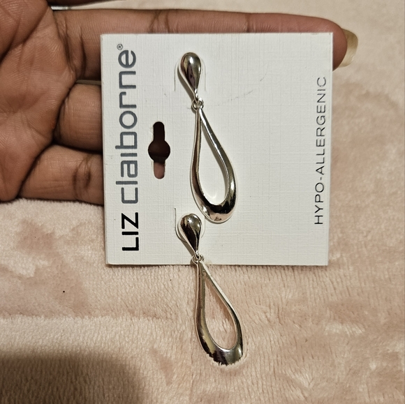 Liz Claiborne Silver Dangle Earrings - Picture 5 of 5